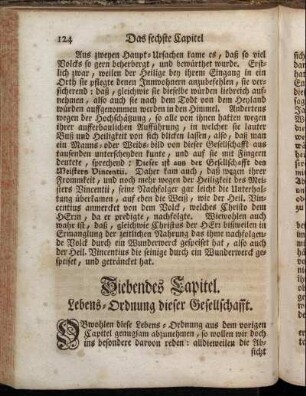 Siebendes Capitel. Lebens-Ordnung dieser Gesellschaft.