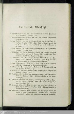 Litterarische Übersicht