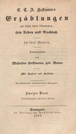 Bd. 12: Erzählungen zweiter Theil