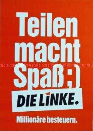 Wahlplakat der Partei Die Linke zur Bundestagswahl am 22. September 2013