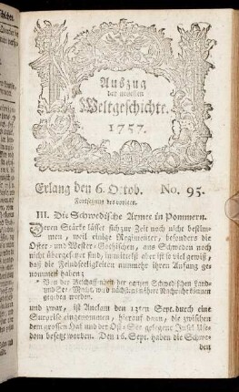 No. 95. Erlang den 6. Octob. 1757.
