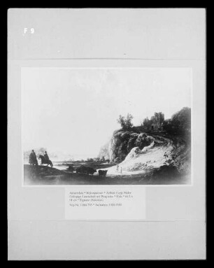 Gebirgige Landschaft mit Burgruine