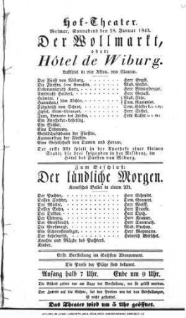 Der Wollmarkt, oder: Hôtel de Wiburg