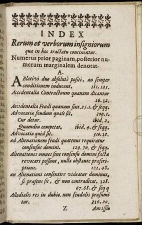Index Rerum et verborum insigniorum quæ in hoc tractatu continentur.