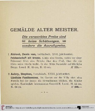 Gemälde alter Meister (Nr. 1-85)