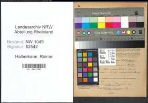Entnazifizierung Rainer Halberkann , geb. 04.10.1915 (Lehrer)