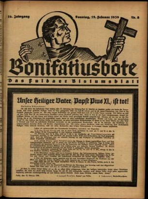 Ausgabe vom Sonntag, den 19. Februar 1939.