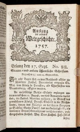 No. 88. Erlang den 17. Sept. 1757.