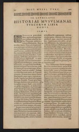 Historiae Musulmanae Turcorum Liber Nonus. Isaeus.