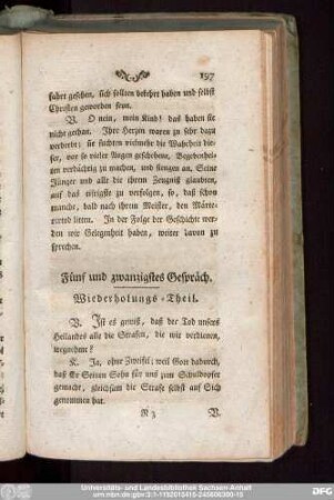 Fünf und zwanzigstes Gespräch.