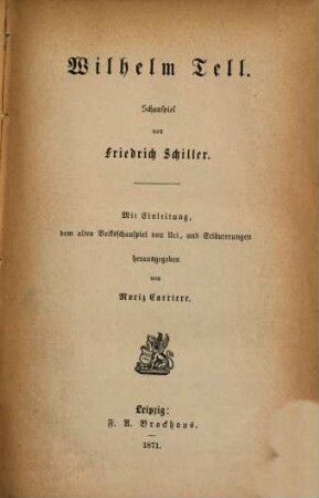 Wilhelm Tell : Schauspiel