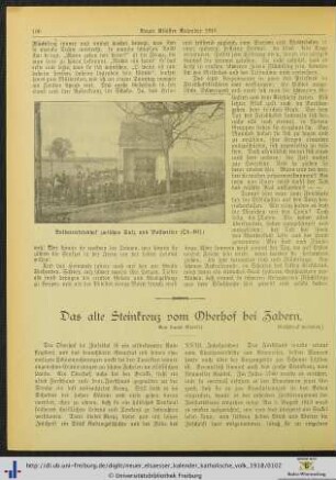 Das alte Steinkreuz vom Oberhof bei Zabern.