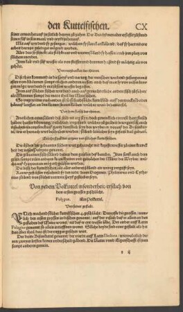 Von yedem Polkuttel insonderheit/ erstlich von dem ersten grossen geschlächt. Polypus. Ein Polkuttel.