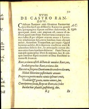 XVIII. De Castro Ranzow.