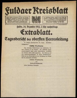 Ausgabe vom Freitag, den 24. Dezember 1915.
