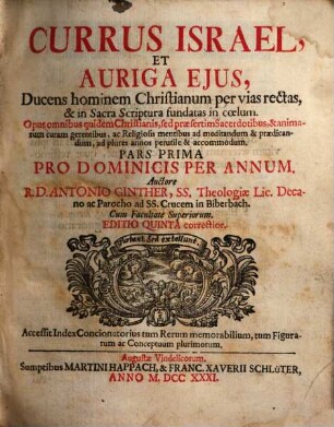 Currus Israel, et Auriga eius, 1