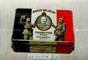 Blechdose für 50 Stück "KAISER WILHELM CIGARETTEN GOLD MURATTI"