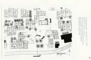 Dorfzentrum, Euböa-Styra (Diplomarbeit bei Bernhard Hermkes): Zentrum, Grundriss 1:200