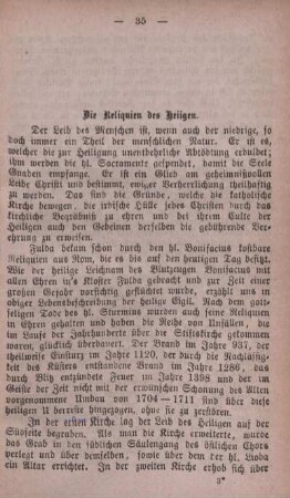 Die Reliquien des Heiligen