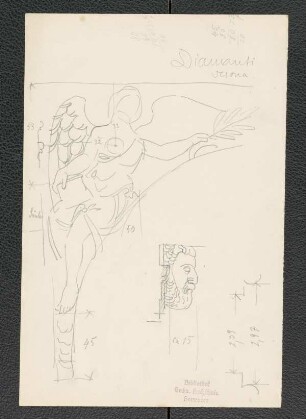 Palazzo Diamanti zu Verona, Engel des Portals (Steinrelief), Schlussstein des Portals (Kopf)
