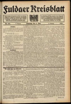 Ausgabe vom Dienstag, den 09. Mai 1911.