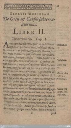 De Ortu & Caußis subterraneorum. Liber II.