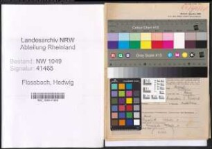 Entnazifizierung Hedwig Flossbach , geb. 26.11.1900 (Lehrerin)