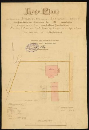 Wohnhaus Johannes Delakowitz, Berlin-Spandau: Lageplan 1:250