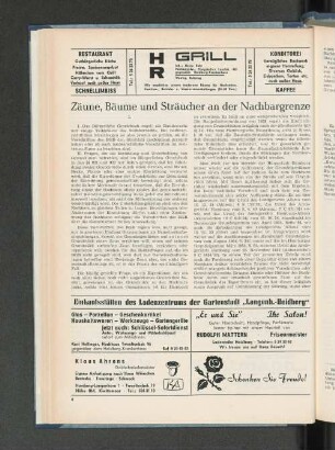 Zäune, Bäume und Sträucher an der Nachbargrenze