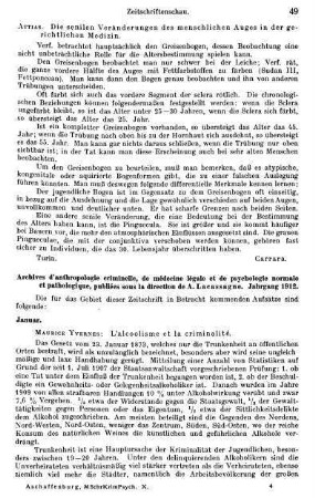 49-57, Archives d'anthropologie criminelle, de médecine légale et de psychologie normale et pathologique