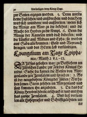 Evangelium am Tage Epiphaniae/ ...