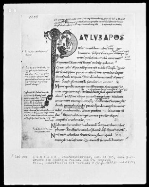 Briefe des Apostels Paulus (enge Beziehungen zur Ada-Gruppe) — Initiale P(aulus Apostolus)