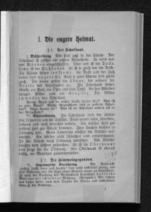 I. Die engere Heimat.