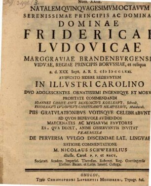 Commentatio de perversa vulgo discendae latinae linguae ratione