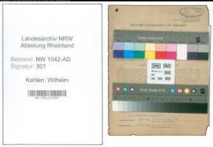 Entnazifizierung Wilhelm Kahlen , geb. 07.10.1910 (Kassenbote)