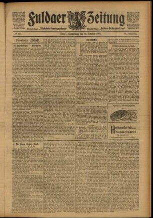 Zweite Ausgabe vom Donnerstag, den 31. Oktober 1907.
