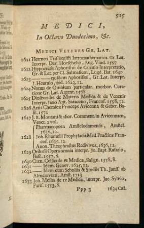 Medici In Oktavo Duodecimo, &c.