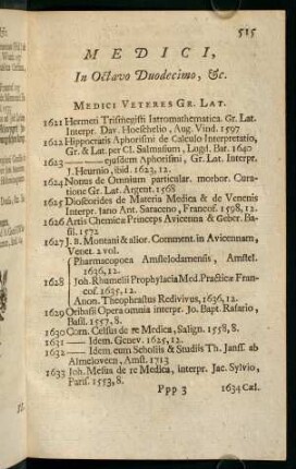 Medici In Oktavo Duodecimo, &c.