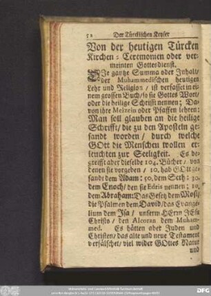 Von der heutigen Türcken Kirchen-Ceremonien oder vermeinten Gottesdienst.