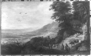 Gebirgslandschaft mit Wanderern