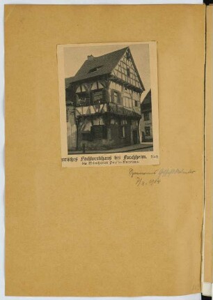 Fachwerkhaus, Forchheim: Ansicht (aus: Skizzen- und Fotoalbum 24)