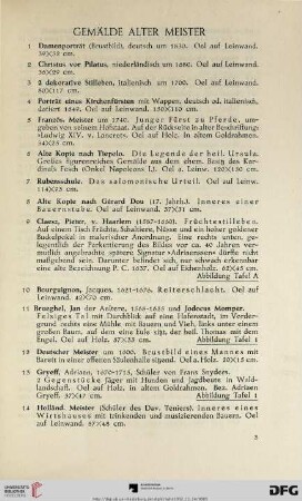 Gemälde Alter Meister (NR. 1-31)