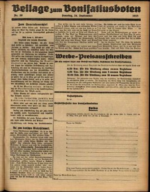 Zweite Ausgabe vom Sonntag, den 24. September 1933.