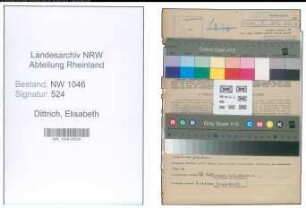 Entnazifizierung Elisabeth Dittrich , geb. 20.10.1898 (Lehrerin)