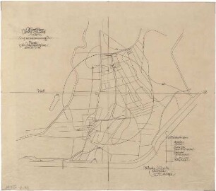 Gsaenger, Gustav; Moosburg - Oberes Gereuth (Bayern); Siedlung - Tektur zum Wirtschaftsplan vom 24.7.48 (Lageplan)
