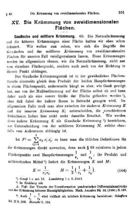 XV. Die Krümmung von zweidimensionalen Flächen.