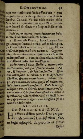 Articulus II. De Peccato Originis.