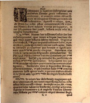 De ʿeryat nāšîm seu ornatu mulierum : locum Jesaiae difficilem cap. III, vers. 19 seqq.