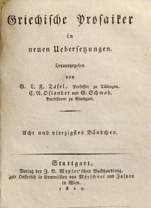 Flavius Philostratus, des Aeltern und des Jüngern und Kallistratus Werke, 1,2. Leben des Apollonius von Tyana : 1. und 2. Buch