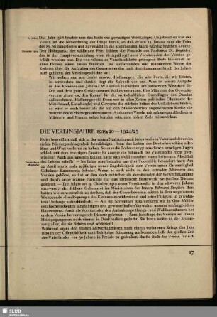 Die Vereinsjahre 1919/20-1924/25